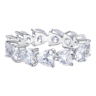 TUZI培育钻石手镯心形排钻手链女S925纯银爱心网球链手环轻奢推荐