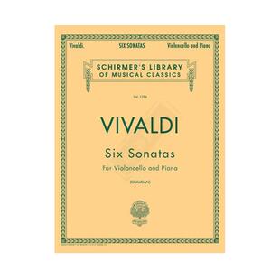 维瓦尔第六首奏鸣曲 大提琴和钢琴 希尔默原版乐谱书 Antonio Vivaldi 6 Sonatas for Cello and Piano HL50261790