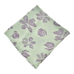 薄款微廓 绿色底紫色凹凸小花浮雕提花面料旗袍汉服连衣裙布料diy