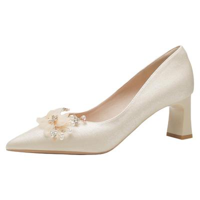 香槟色法式婚鞋新娘鞋女秀禾婚纱