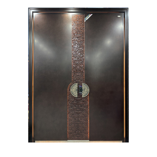 新中式精雕铸铝门别墅大门自建房入户门庭院门双开门悬浮门高定制