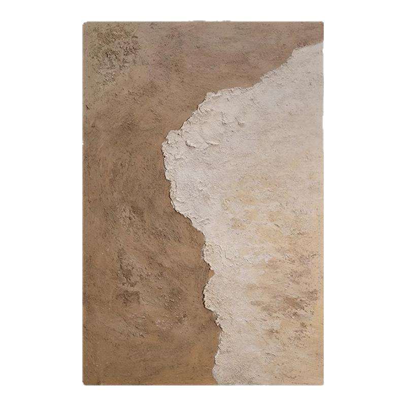 手工油画侘寂风肌理画海浪现代风客厅装饰画过道玄关风景油画