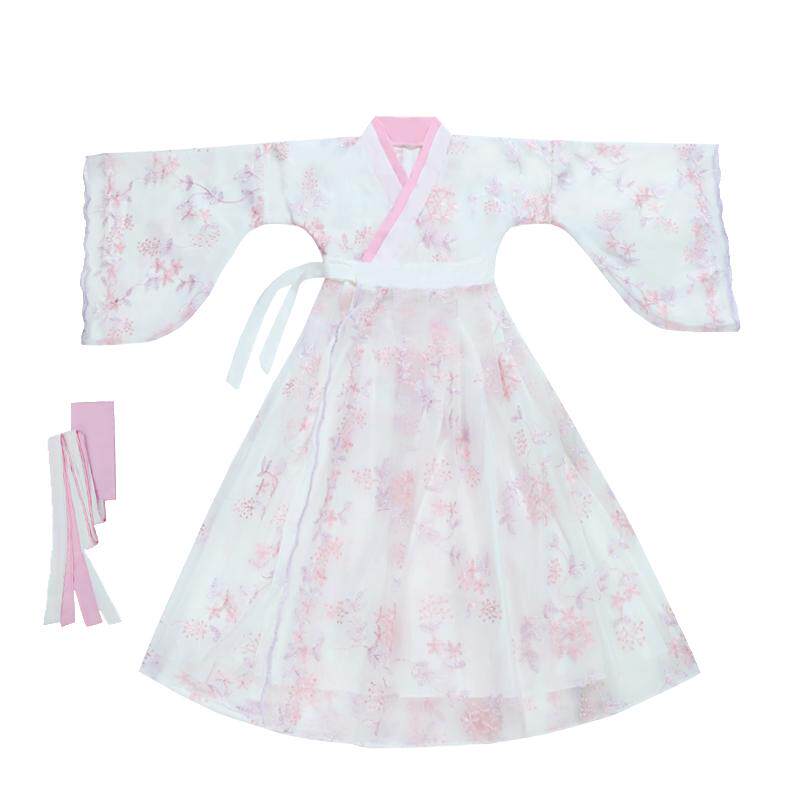 儿童汉服女童长袖超仙唐装中国舞舞蹈服古装女孩连衣裙古筝演出服