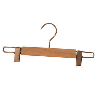 香樟木实木裤架家用裤夹加厚木头酒店民宿衣柜衣撑无痕防滑木衣架