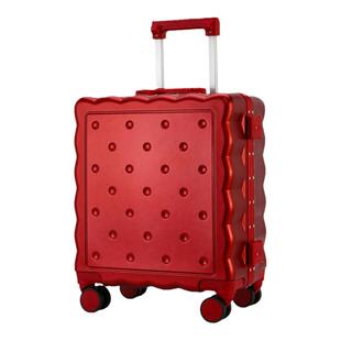 袋鼠红色行李箱结婚陪嫁小型20寸可登机红旅行拉杆密码小皮箱子16