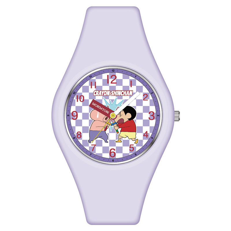 正版莫曼顿蜡笔小新ip联名手表童趣可爱卡通硅胶电子表生日礼物