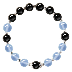 贺福缘天然海宝蓝黑曜石手串官方旗舰店水晶手链女款2026新款首饰