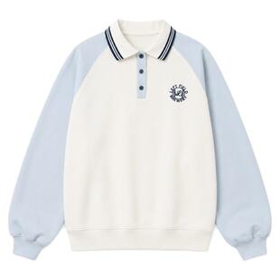 初中学生polo领卫衣少女大童青少年春秋2026高中女生上衣学院风