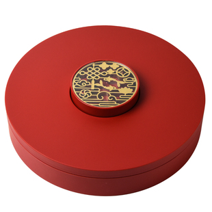 婚庆中式红色干果盘家用客厅茶几糖果盒分格零食收纳盒结婚水果盘