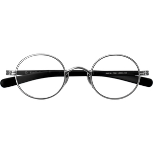 日本KameManNen万年龟眼镜框男复古纯钛超轻43mm圆框眼镜架KMN-33