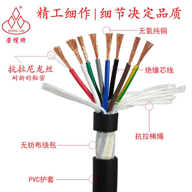 TRVV高柔性拖链电缆2 3 4 12 16 50芯0.2 0.3 2.5平方 耐折多芯线