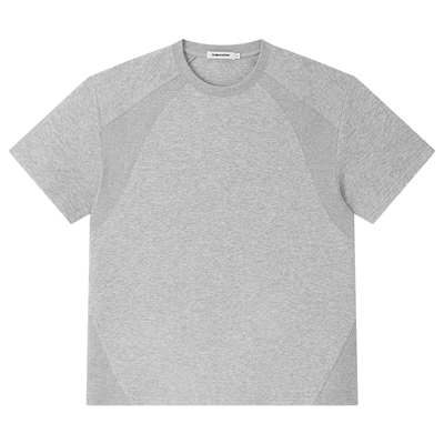 CLIMAX VISION顺滑亲肤空气层解构拼接廓形短袖T恤男圆领舒适上衣