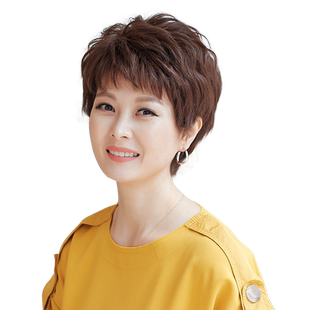 美禾 假发女短发中老年妈妈假发套 夏季透气全头套时尚自然发套