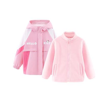 女童冲锋衣款儿童外套秋冬装新款防风衣大童摇粒绒内胆洋气