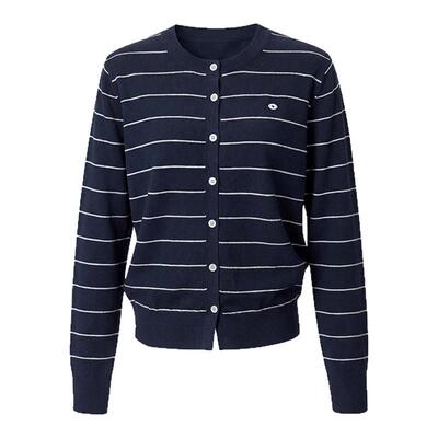 ESPRIT深蓝条纹女针织开衫
