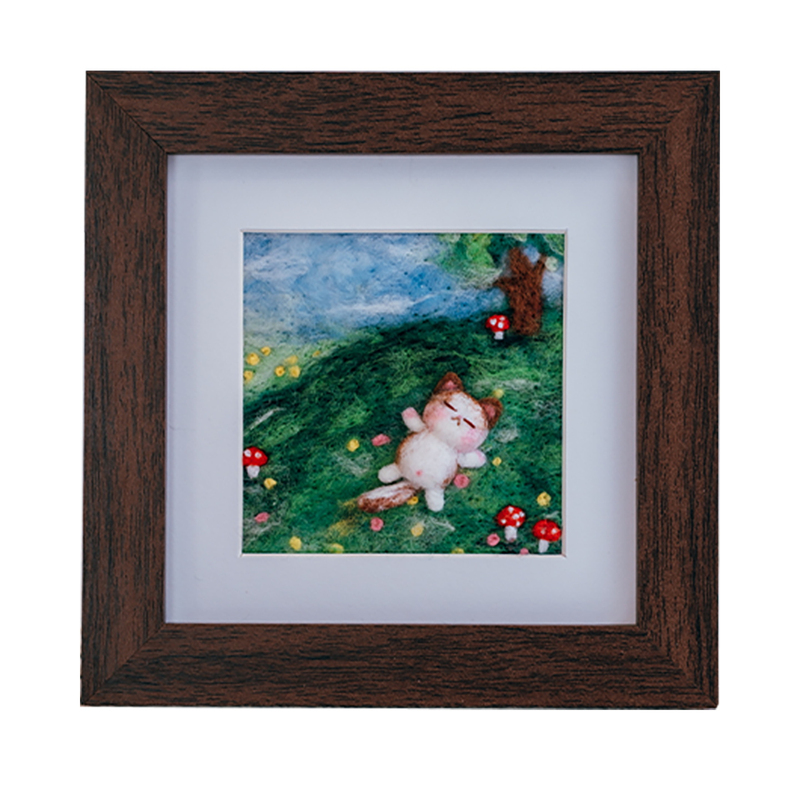 羊毛毡戳戳乐手工diy材料包家居装饰相框画摆件节日生日创意礼物