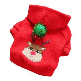 petcircle 春秋红色圣诞呢子裙狗狗衣服可爱裙子宠物小狗比熊两脚
