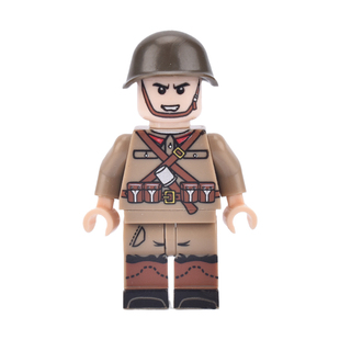 二积木八路军打仗小人仔拼装玩具男孩军事抗战德美英法军人士兵战