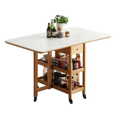 源氏木语加兰实木折叠餐桌小户型