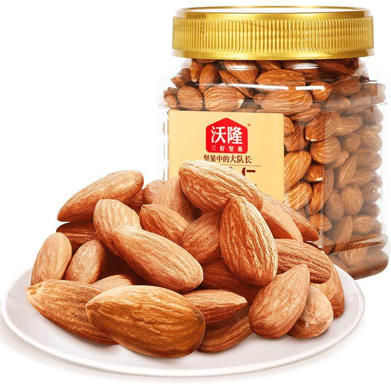 沃隆扁桃仁罐装原味巴旦木仁每日坚果休闲解馋零食健康