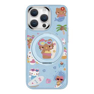 黑皮hellokitty磁吸手机壳适用苹果14promax带支架iPhone15plus无线充电magsafe凯蒂猫16/13pro女kitty12/11