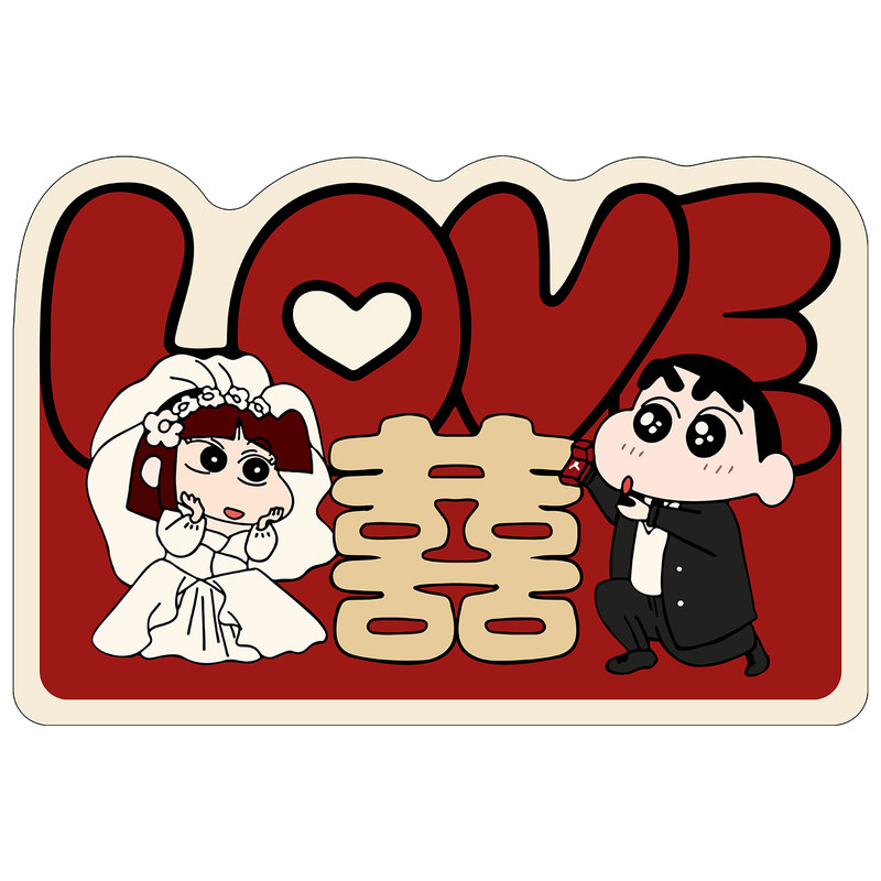 卡通浴室地垫红色婚庆防滑脚垫