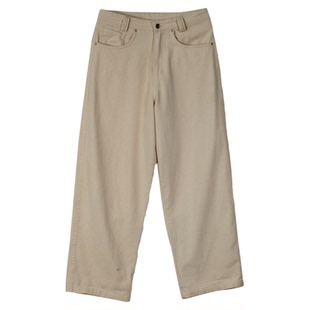 【晴朗天空】几立 自然色彩的多色纯棉斜纹宽松休闲长裤