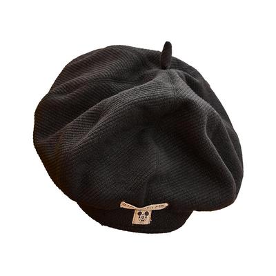 Gukoo/果壳帽子女春秋黑色百搭贝雷帽新款女士可爱米奇帽子