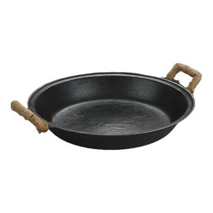 中福龟纹煎锅双耳加厚大牛排锅无涂层老式家用古法生铁铸铁平底锅