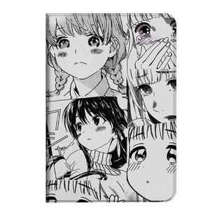 黑白动漫少女ipadmini6适用2021pro11ipad8平板保护套10.2笔槽9.7寸2019平板三折air4创意3气囊2苹果mini5壳6