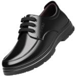 卡帝乐鳄鱼皮鞋男真皮系带商务休闲鞋冬季加绒保暖中老年爸爸单鞋