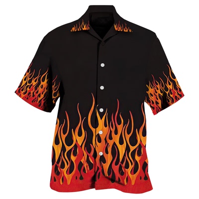 火焰数码印花短袖衬衫