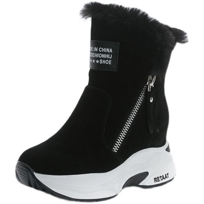 厚底雪地靴新款内增高女鞋加绒