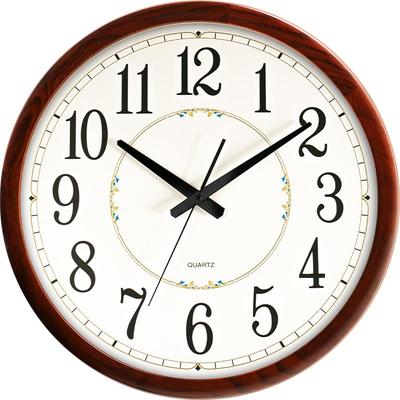 汉时红橡木简欧圆形挂钟高性价比