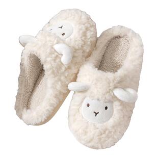 利达妮毛毛鞋女款仙女风外穿冬天室内家居情侣保暖加绒棉拖鞋男冬