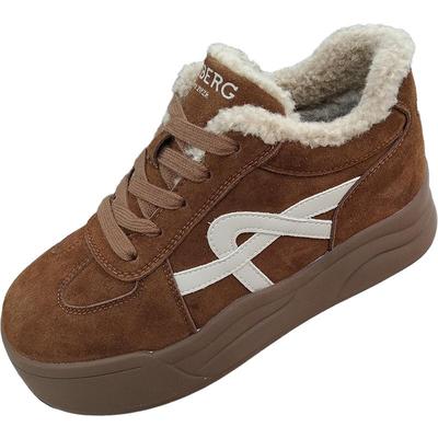 夏发冬季加绒棉鞋真皮运动休闲鞋