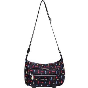 帆布包女斜挎小包印花布斜挎包小妈妈包中年牛津布女包大尼龙老人