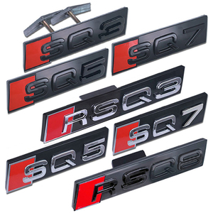 奥迪RSQ8 SQ5 SQ7中网标 SQ2 Q5Q7改装黑色RSQ7 SQ8车标 前后尾标