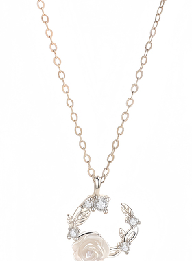 月售500条S925纯银山茶花毛衣链