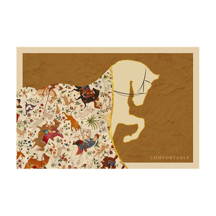 绮骏舒意中古风马年丝圈地垫入户门垫家用进门口脚垫复古高级垫子