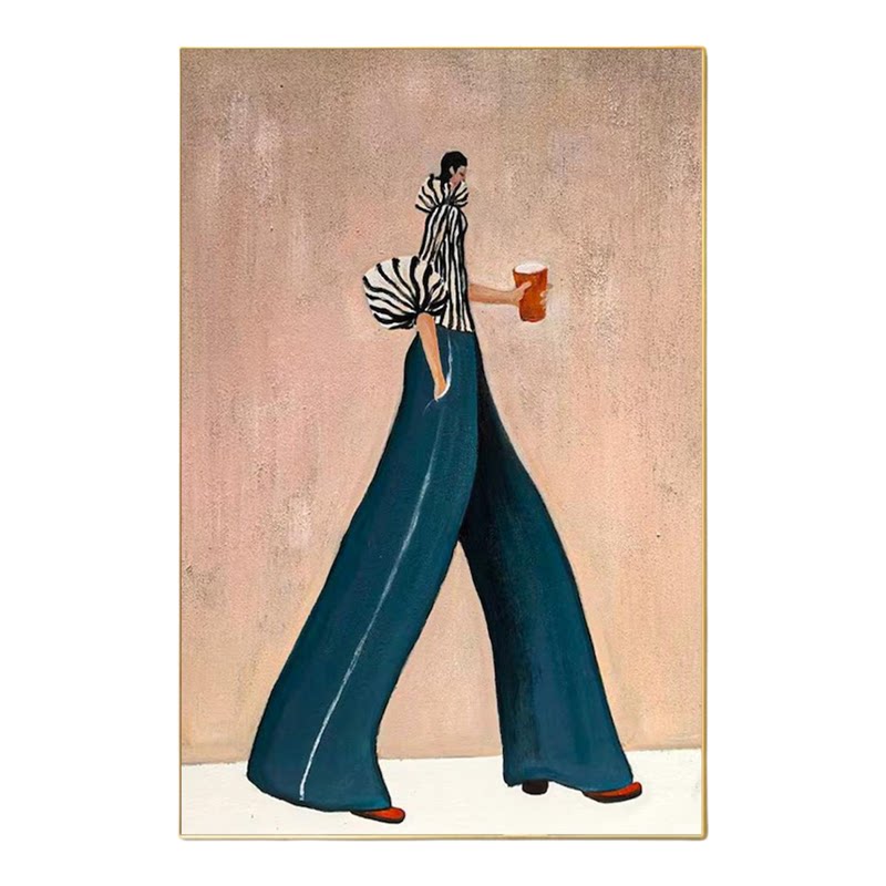 可班艺术纯手绘油画抽象人物挂画