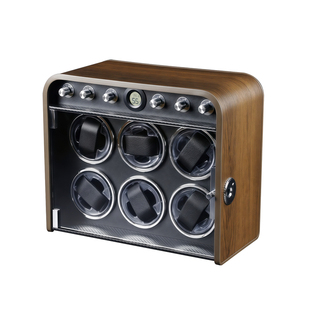 指纹锁摇表器黑胡桃六表位上链器机械手表转表器自动马达盒手表盒