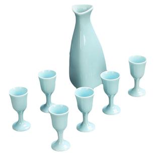 高脚酒杯白酒陶瓷酒具套装酒壶分酒器家用烈酒小酒盅logo定制礼品
