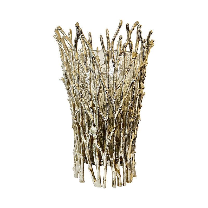 如是花瓶砂银金属花器“生命之树”镂空艺术典藏雕塑私宅会所酒店