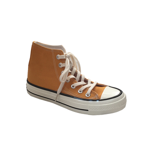 韩国ulzzang经典港味姜黄色高帮帆布鞋1970s百搭原宿风男女款板鞋