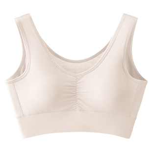 妈妈莫代尔文胸无钢圈夏季薄款背心式女大胸显小胸罩中老年人内衣