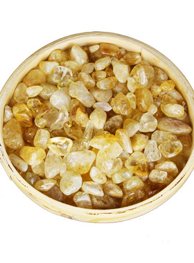 天然碎石黄水晶花盆鱼缸造景