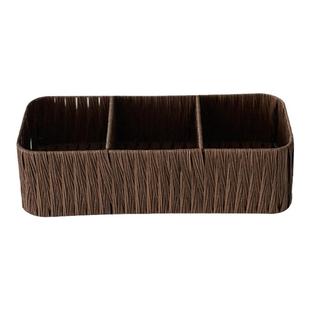 家用藤编收纳盒化妆品面膜盒桌面宿舍整理神器零食杂物收纳筐