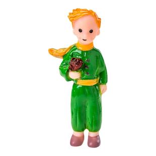 网红情人节蛋糕装饰拿花小王子摆件情侣求婚表白仿真玫瑰花插件