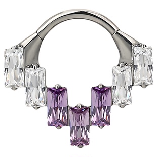 方糖冰晶双拼搭扣无缝环16g植入级钛合金10mm防过敏高抛光daith环